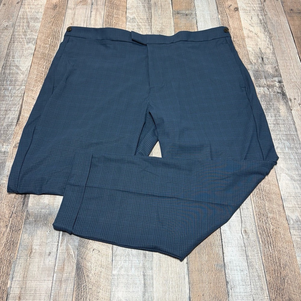 Rhone Commuter Slim Mens Pants 38x30 Blue Coldspell Plaid Performance Stretch